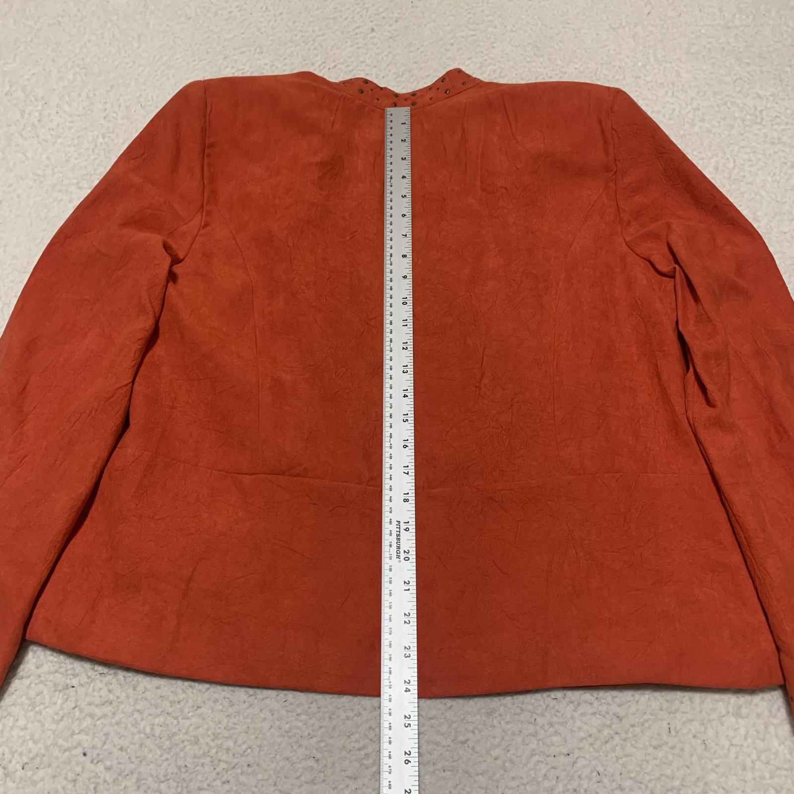 Chaqueta de ante color naranja pimentón para mujer de la colección Alfred Dunner, talla 14
