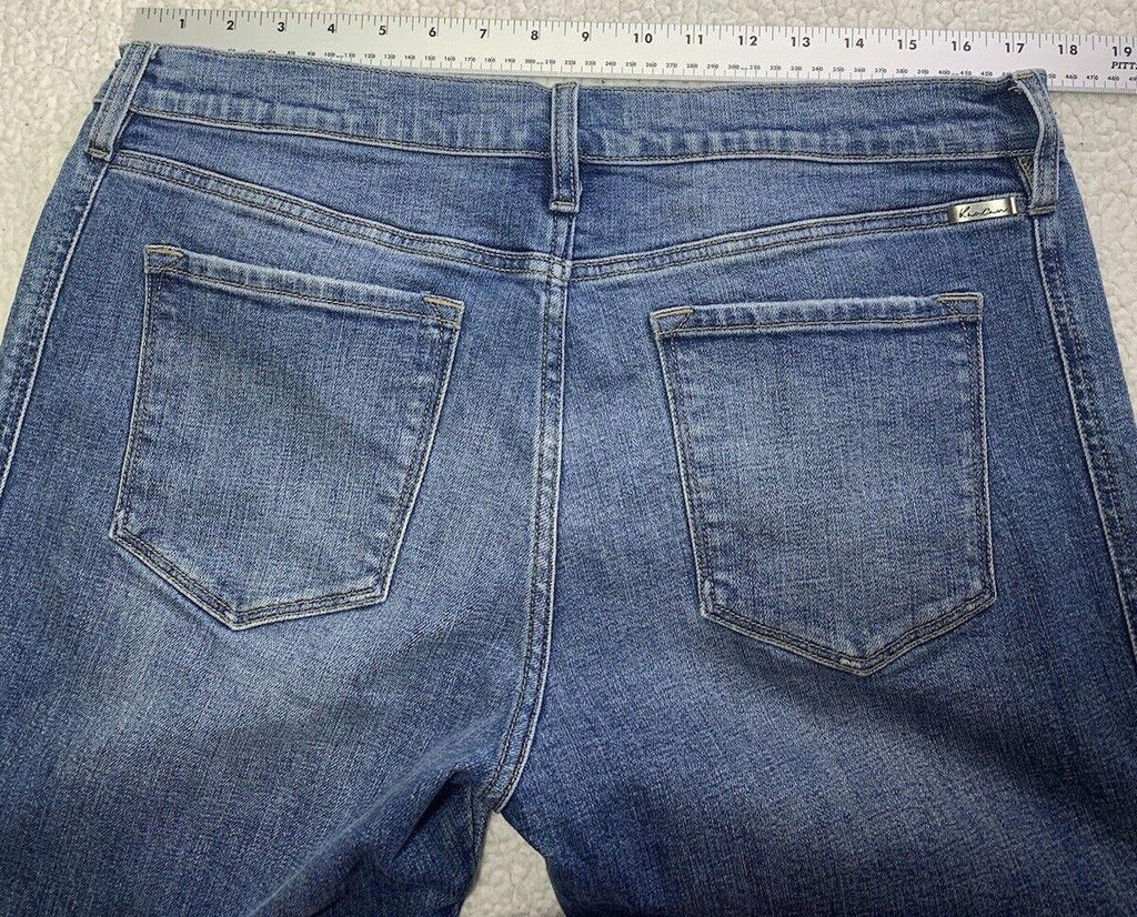 Jeans Kancan para mujer, talla 13.30, azul, desgastado, pierna recta