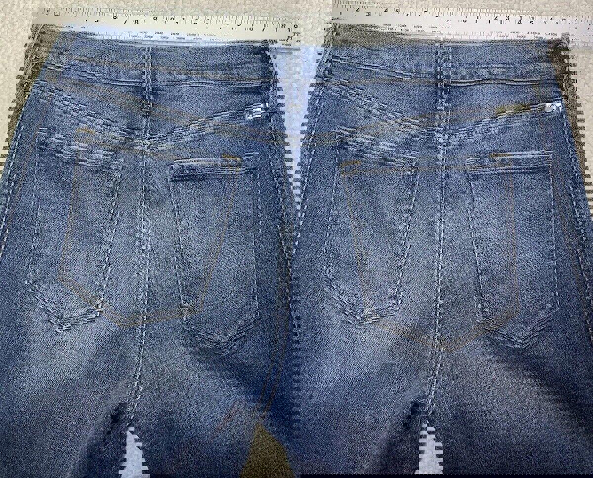 Jeans Kancan para mujer, talla 13.30, azul, desgastado, pierna recta