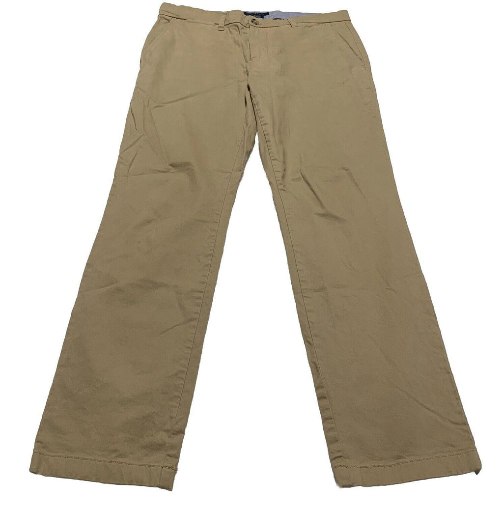 Pantalones chinos Tommy Hilfiger para hombre, corte ajustado, beige, 32 x 32