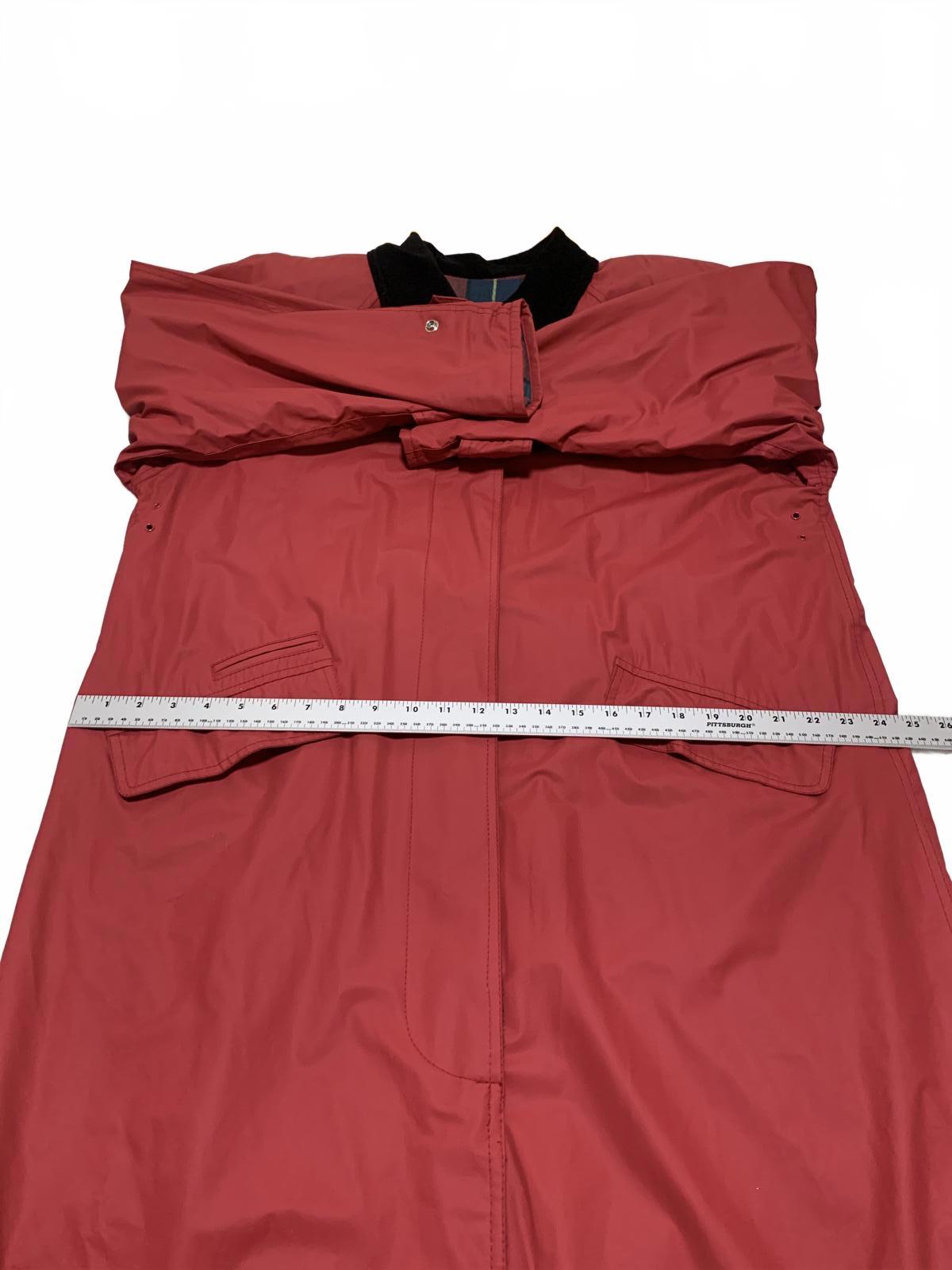 Vintage Misty Harbor Women's L Red Casual Rain Jacket Plaid Pattern PVC shell