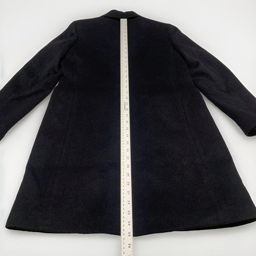 Abrigo largo clásico de lana negra de J Crew para mujer, talla 12