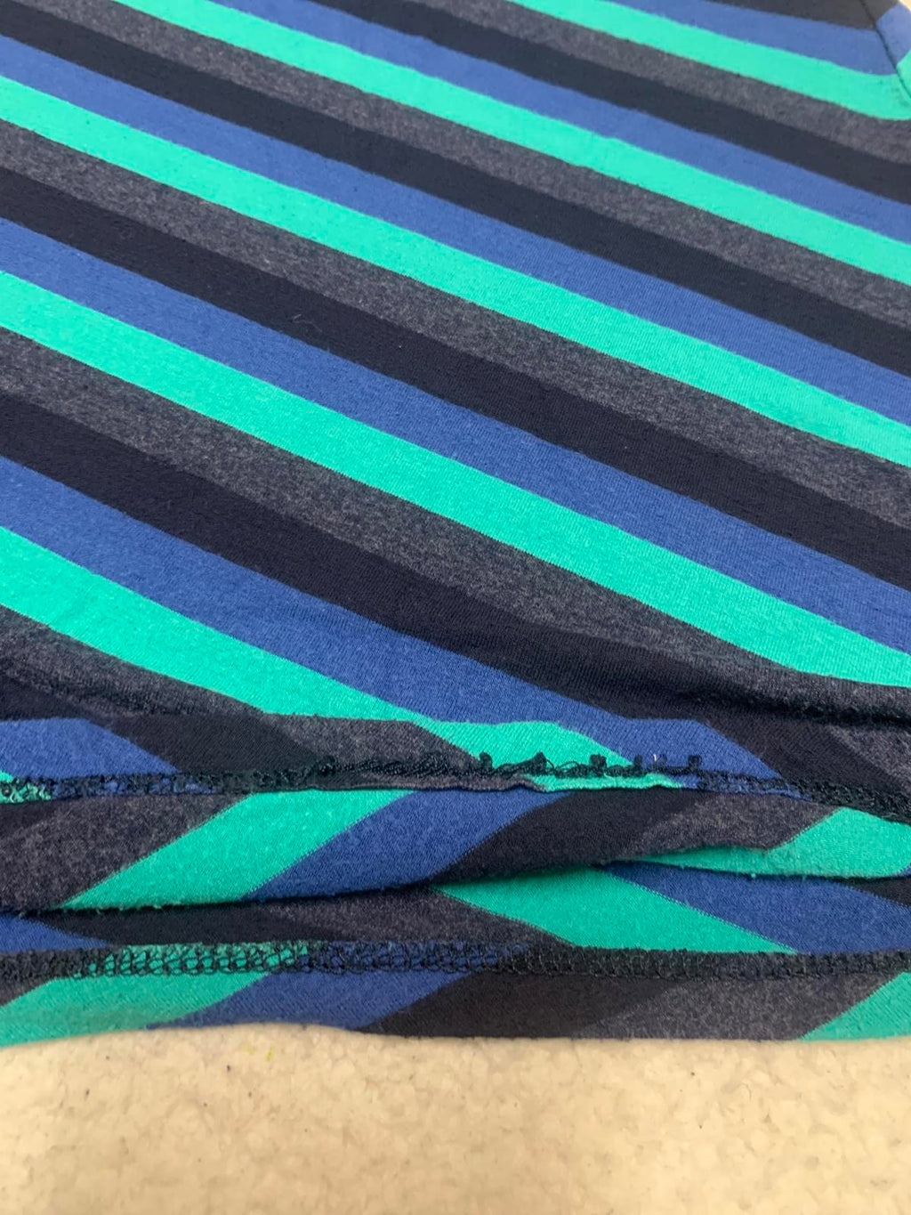 Falda midi convertible a vestido vintage Matty M para mujer, talla S, azul y verde a rayas