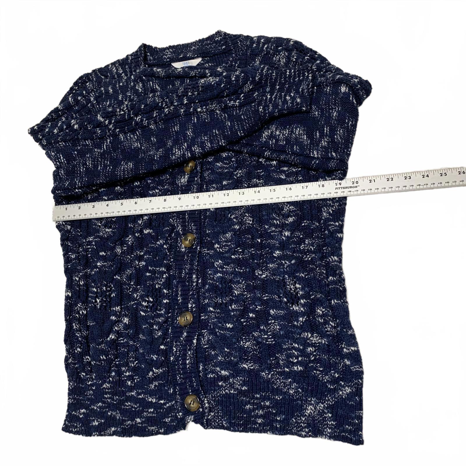 Suéter tipo cárdigan con botones azul marino Time and True para mujer, talla extra grande 16-18