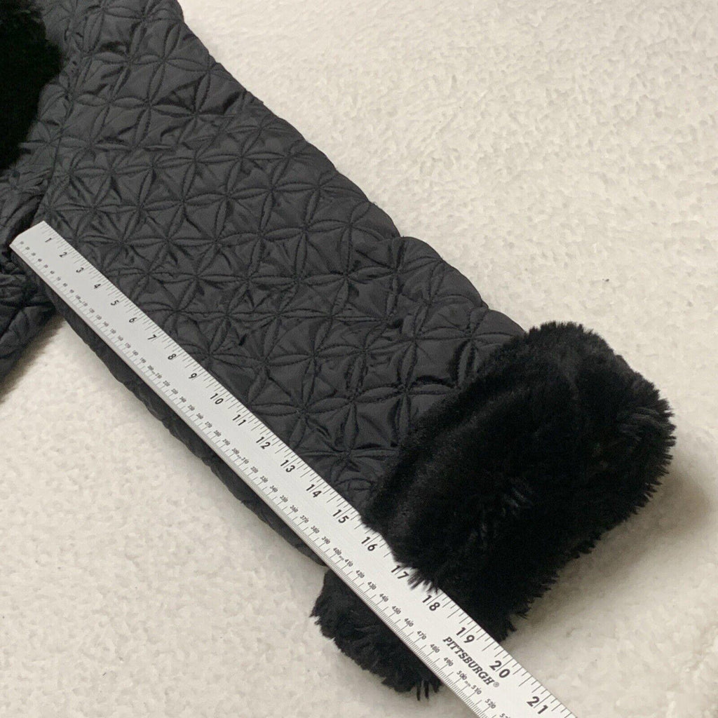 MARC New York Andrew Marc Abrigo acolchado de invierno negro de piel sintética XL para mujer