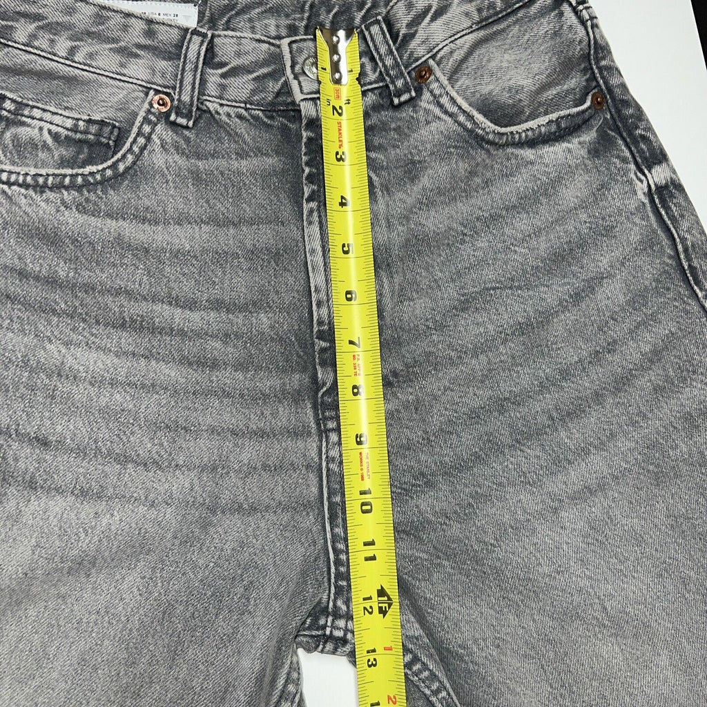 Vaqueros Zara para mujer, talla 6, denim gris, corte cropped con bordes deshilachados