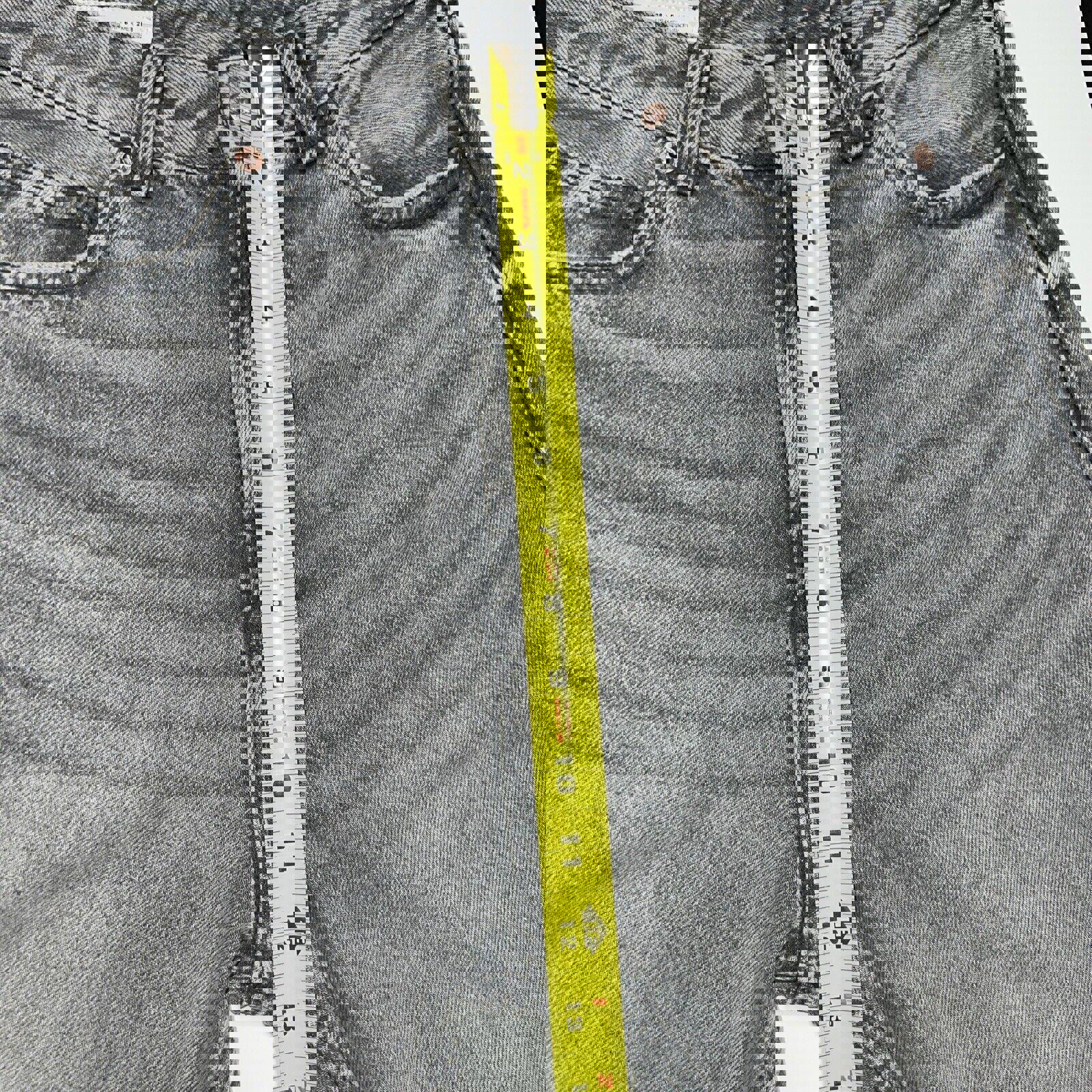 Vaqueros Zara para mujer, talla 6, denim gris, corte cropped con bordes deshilachados