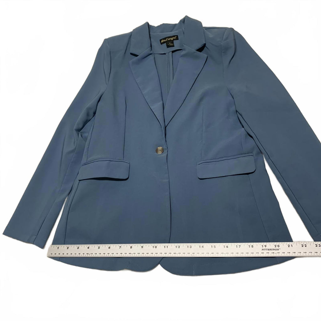 Chaqueta estilo casual azul tipo blazer para mujer, talla M, como un ángel