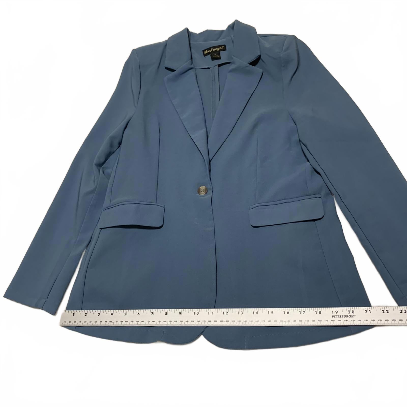 Chaqueta estilo casual azul tipo blazer para mujer, talla M, como un ángel