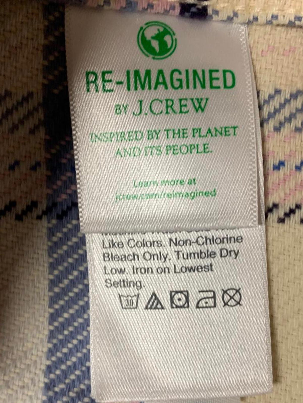 Camisa de franela para mujer J. Crew, talla 4, color lavanda, cuadros pastel, algodón con broches de perlas