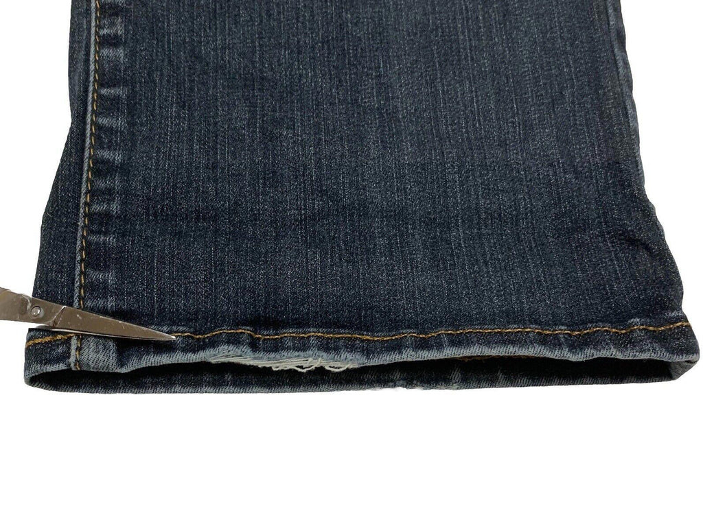 Vaqueros rectos American Eagle Outfitters para hombre, denim flexible con lavado azul oscuro, talla 32/34