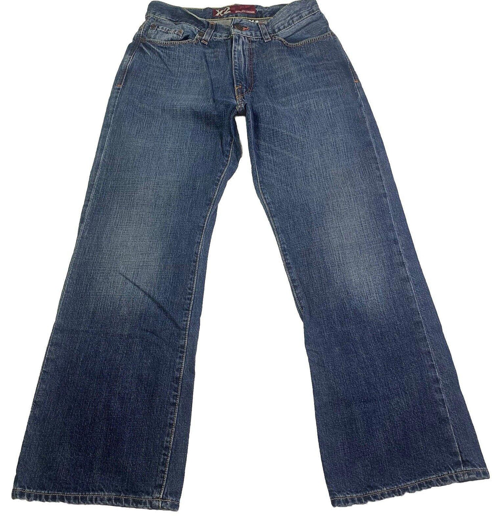 Vaqueros de mezclilla de calidad X2 para hombre, talla W31 L30, corte de bota azul