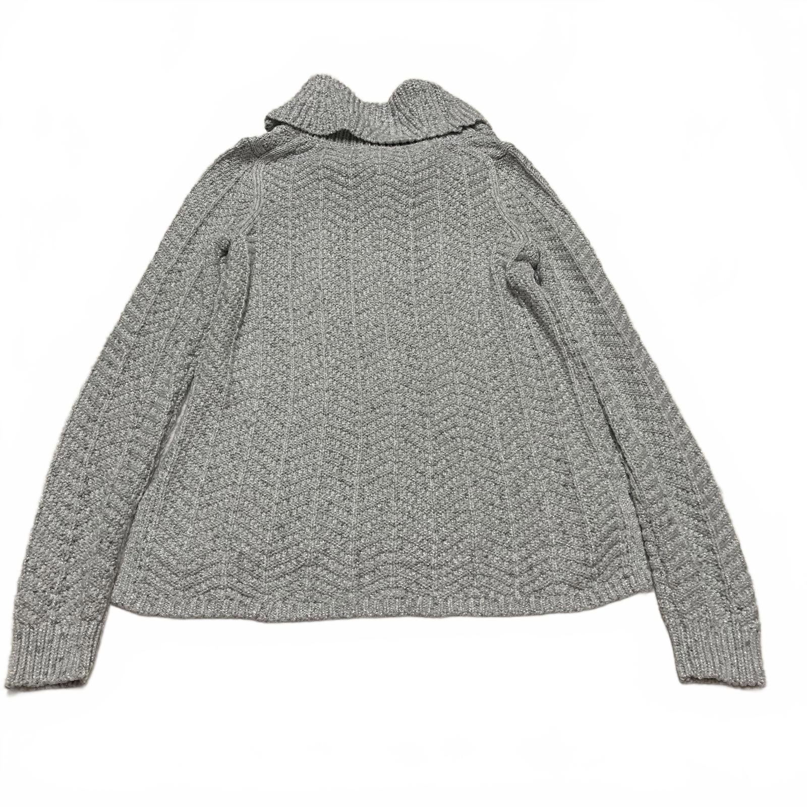 Suéter de punto cable gris con cuello vuelto para mujer, talla mediana, del mercado negro de la Casa Blanca