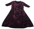 Simply Vera Vera Wang Women’s Size S Purple Black Dress Abstract 3/4 Sleeve Knee