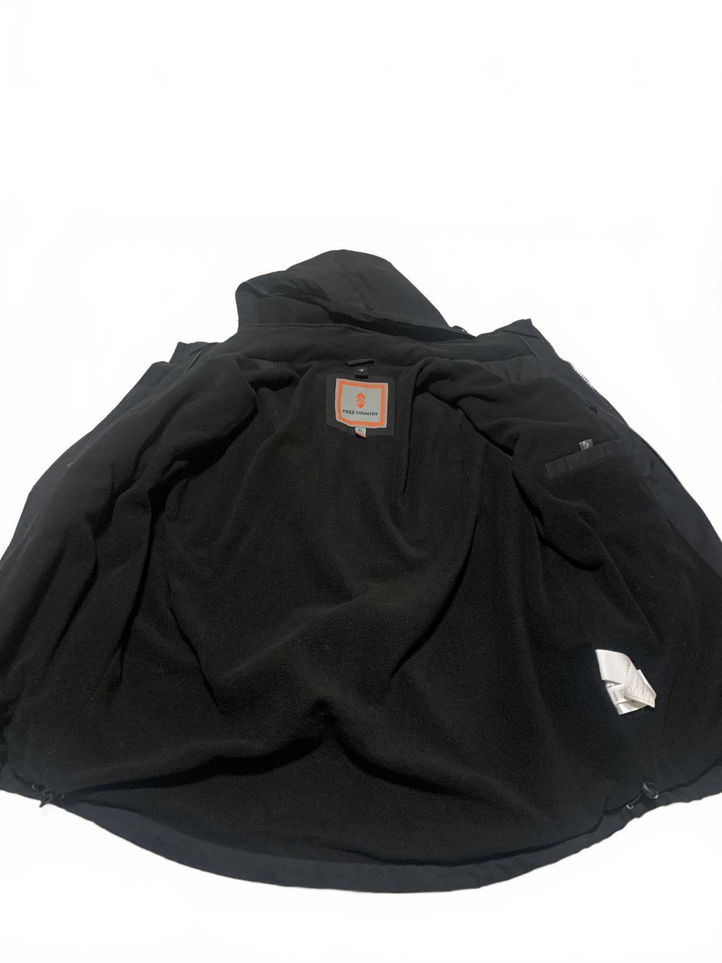 Free Country Men's Size X Large  Black Utility Jacket Hooded Coat  Warm Durable