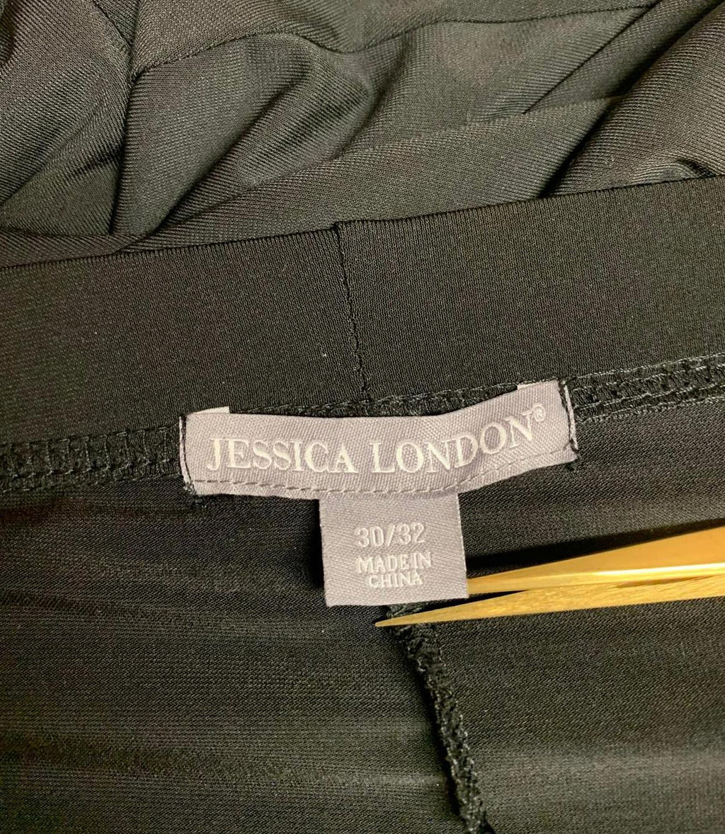 Capris negros de Jessica London para mujer, talla 30/32, cintura de 49"