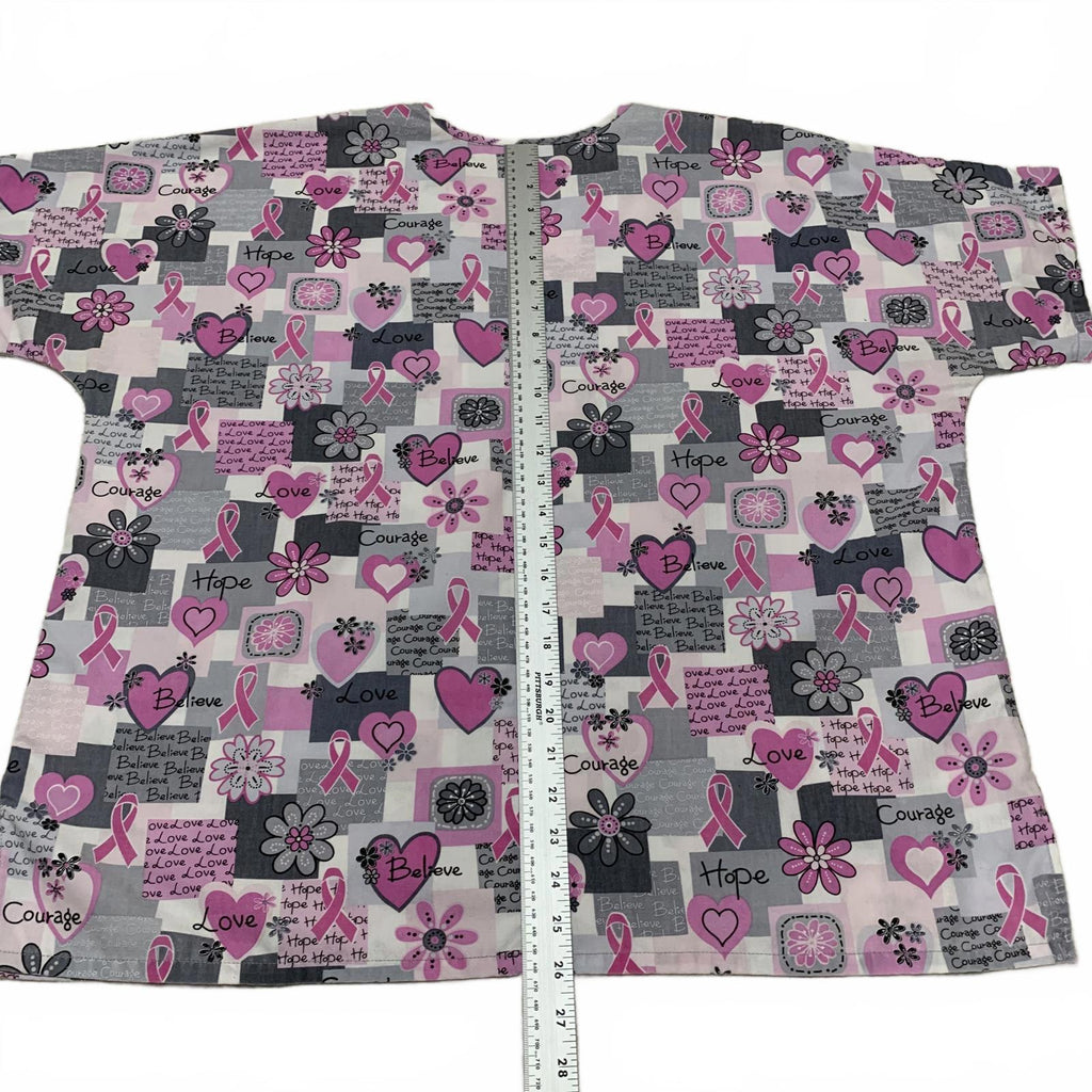 Uniforme médico básico de alta calidad para mujer, talla L/XL, lazo rosa, concienciación sobre el cáncer de mama