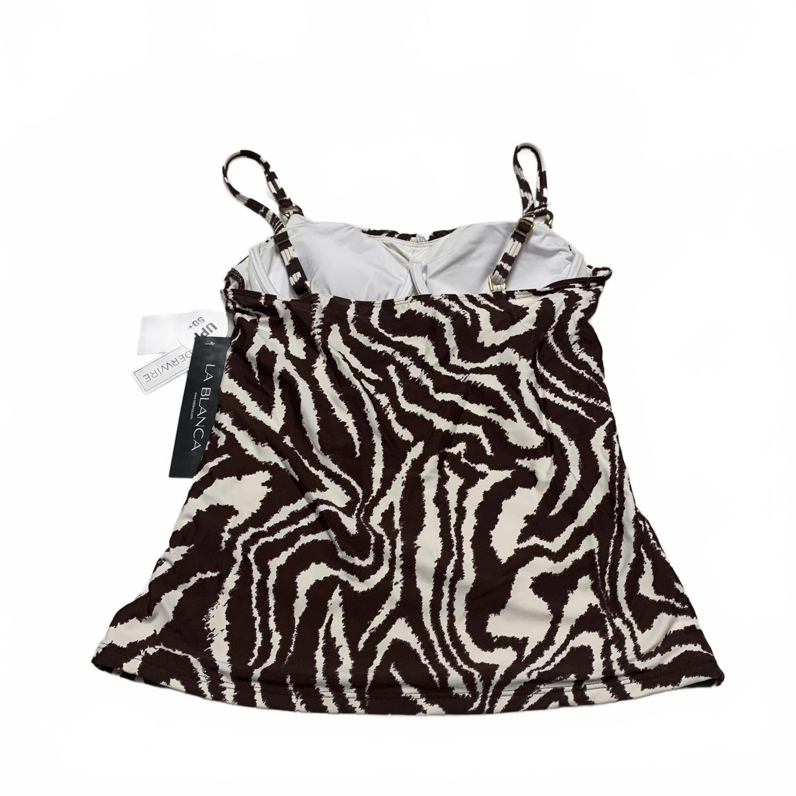 Top tankini con estampado de cebra marrón tostado para mujer La Blanca talla 6 con soporte de sujetador incorporado