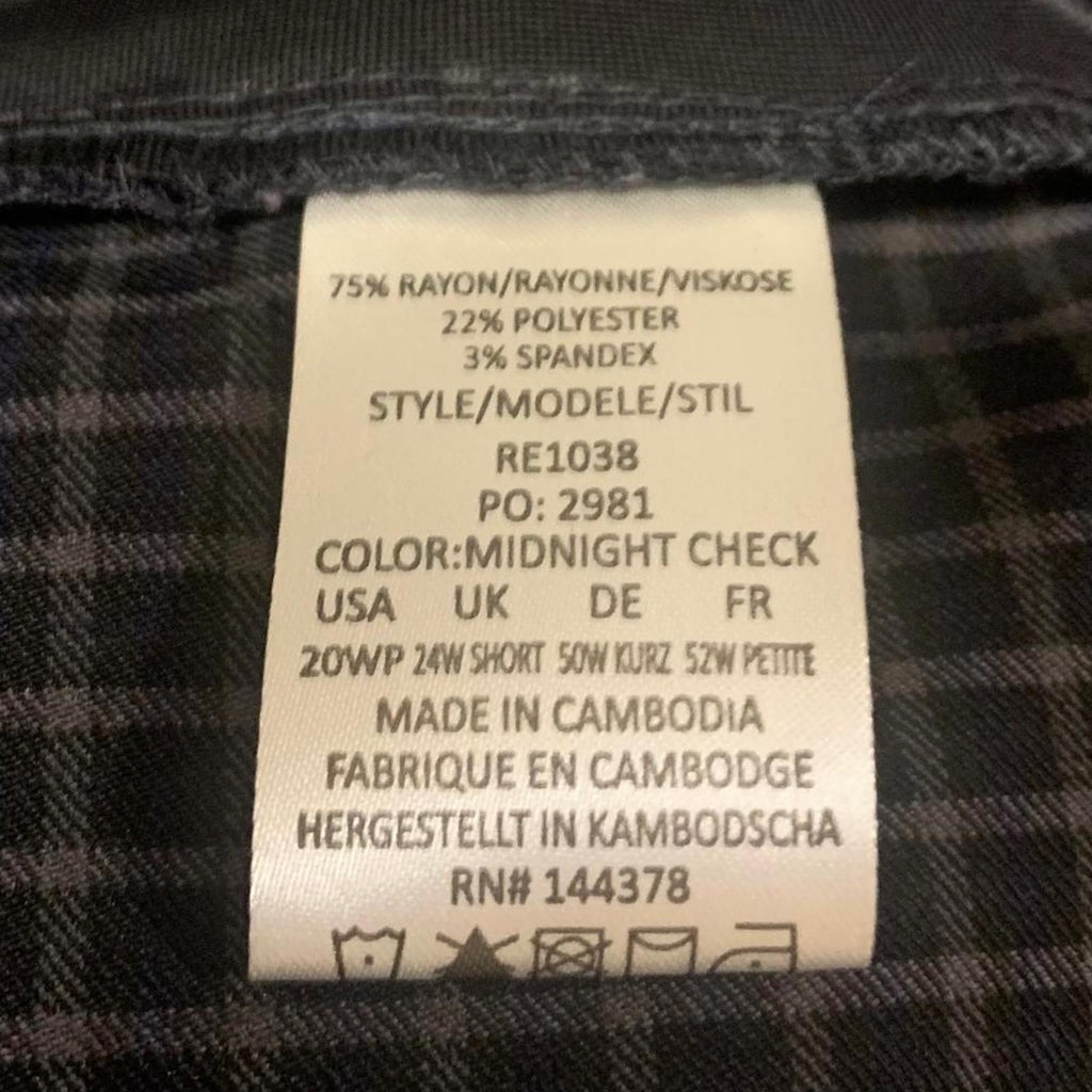 NWT Rekucci Curvy Women's Petite Size 20WP Straight Leg Pants