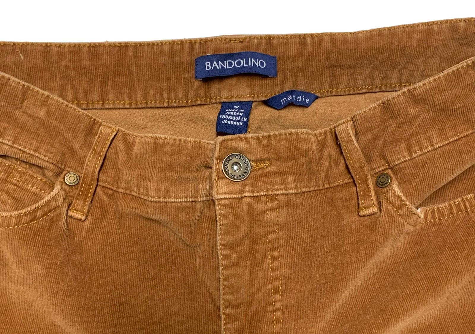 Pantalones de pana Bandolino para mujer, talla 12, marrón, estilo Mandie, pierna recta