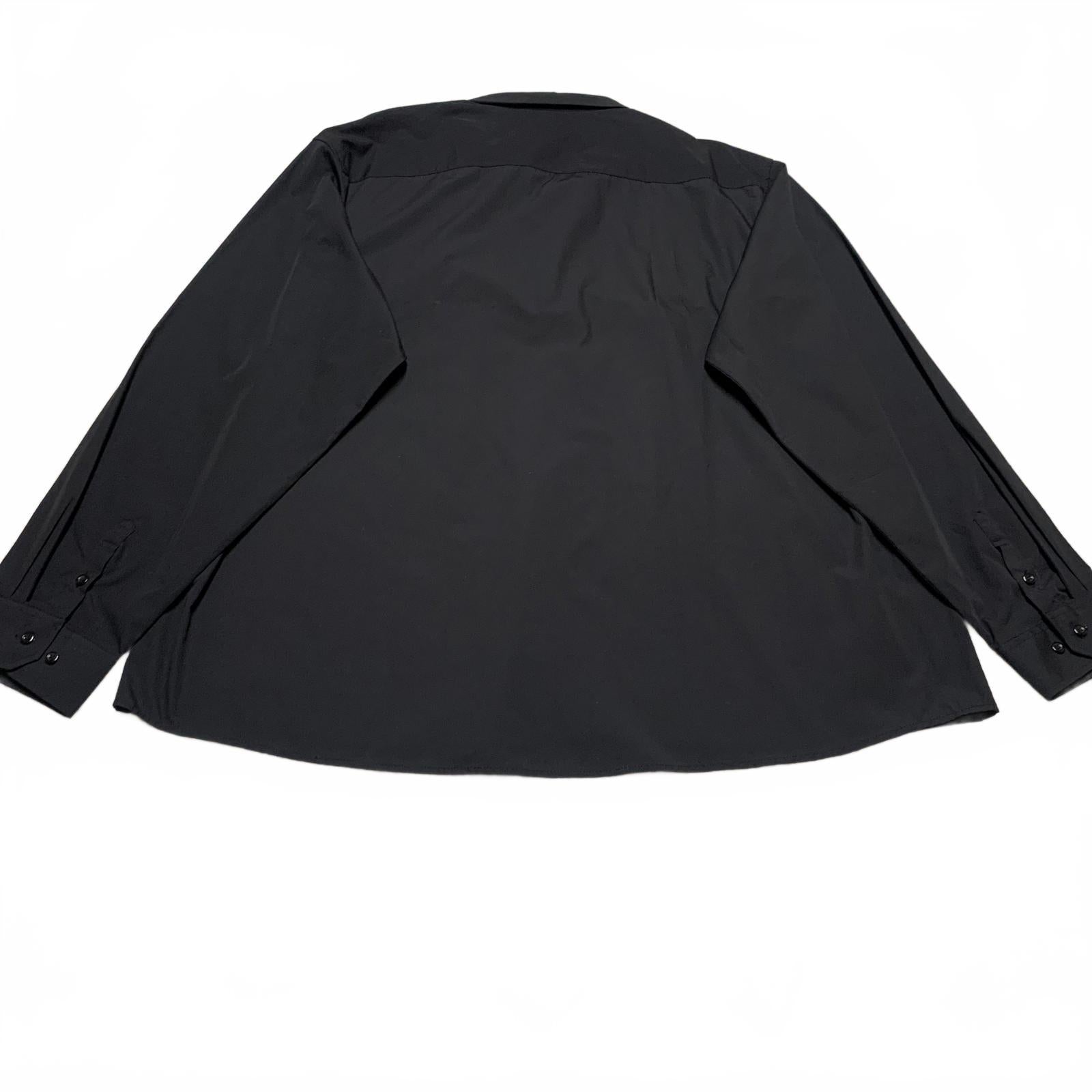 Camisa de manga larga con botones negra Paul Jones para hombre, talla 4XL