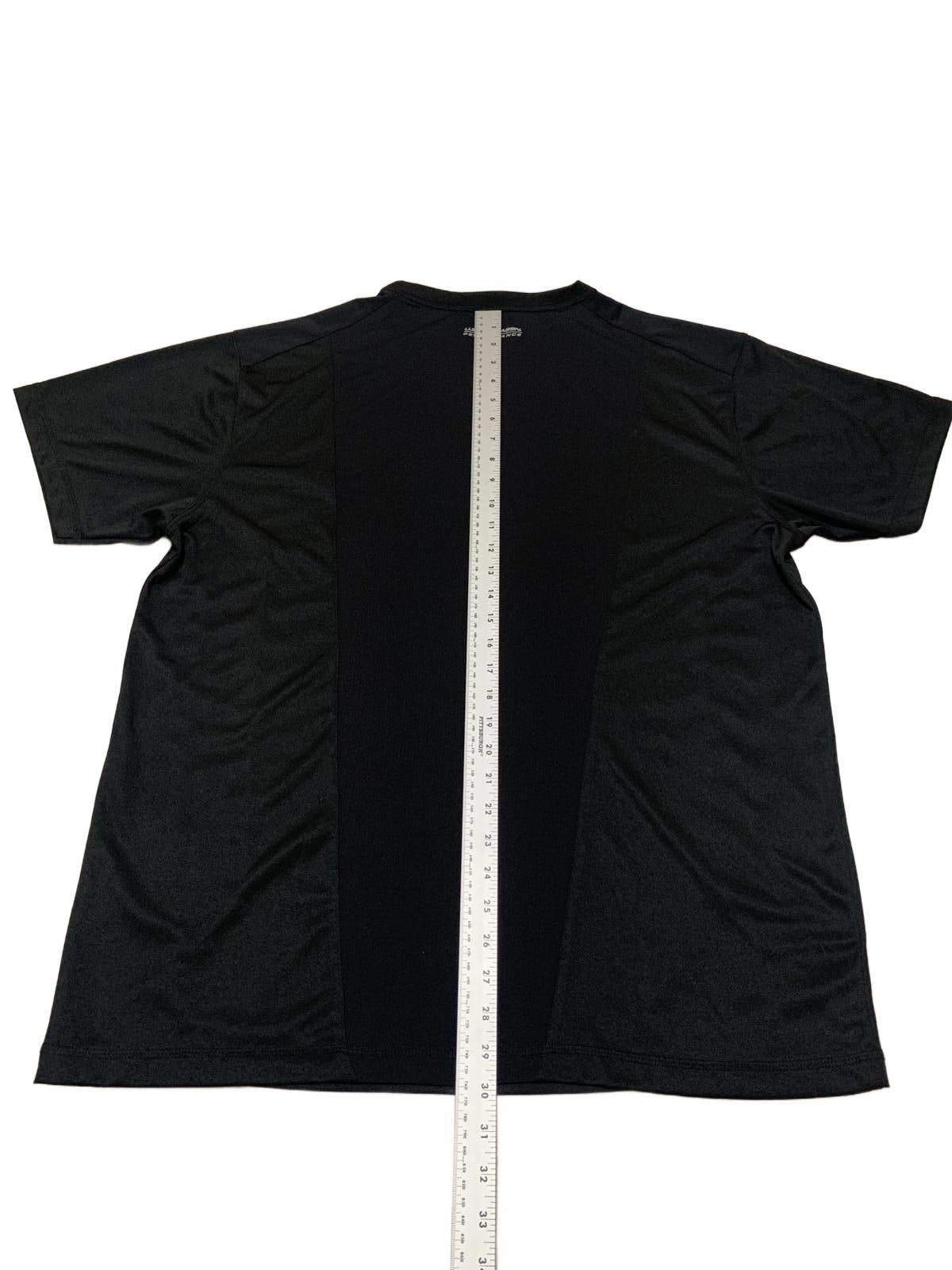 Camisa deportiva de US Polo Assn., negra y blanca, talla XL, corte atlético, manga corta