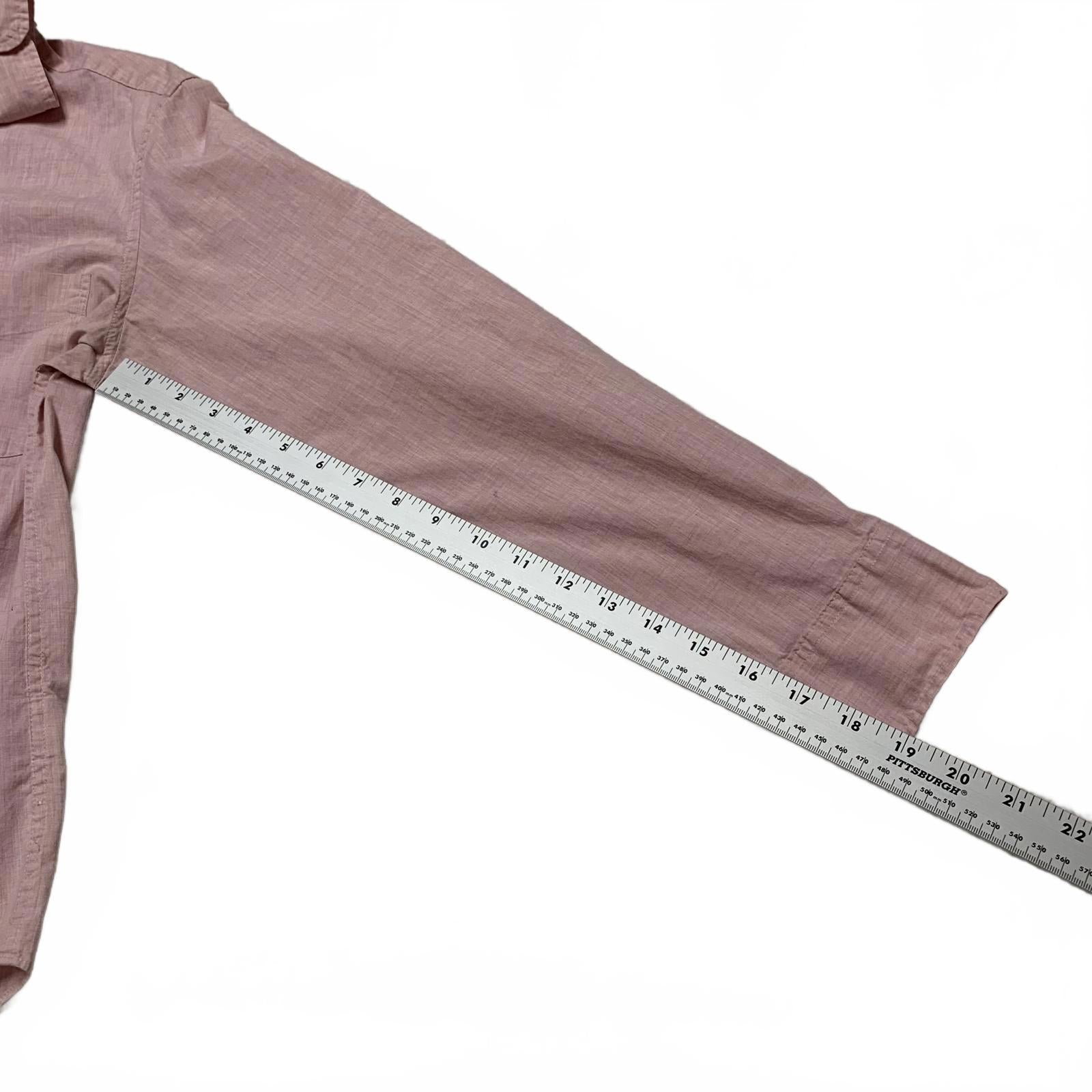 Camisa corta rosa con botones J Crew Long para hombre, corte entallado