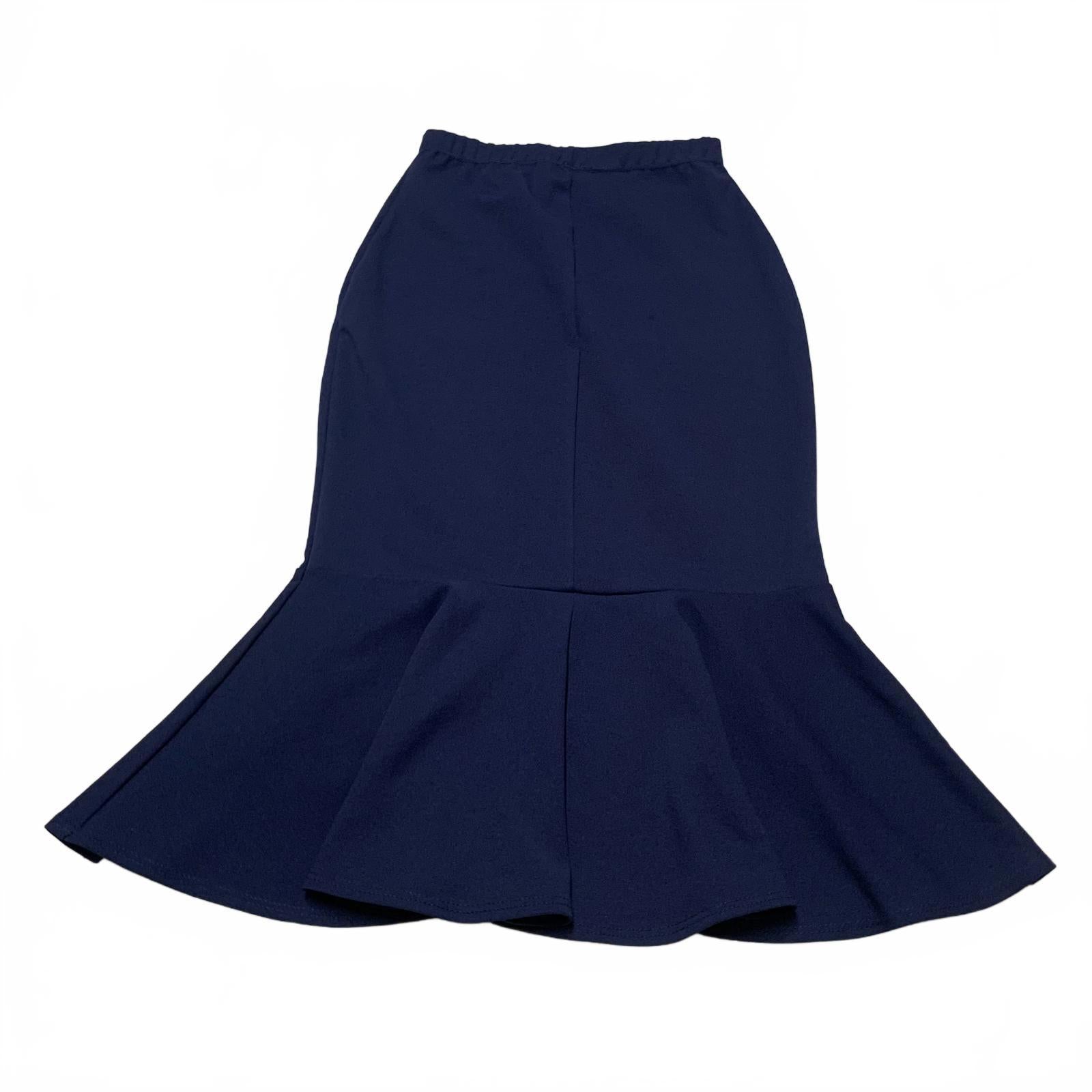 Vestido vintage de mujer de abril, talla S, falda azul marino con corte sirena y trompeta, EE. UU.