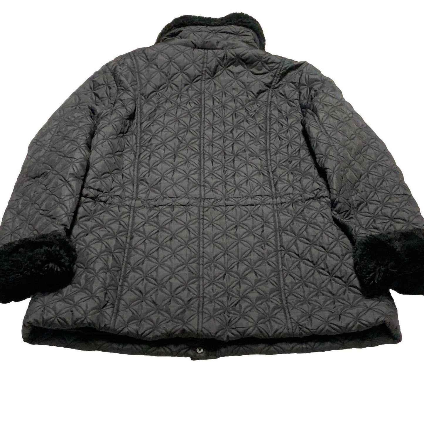 MARC New York Andrew Marc Women’s  XL Faux Fur  Black Quilted Winter Coat Puffer