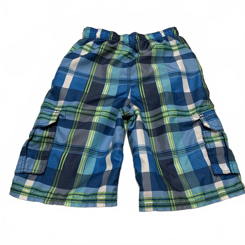 Bañador Kanu Surf para niño, talla L (14-16), a cuadros, azul y verde