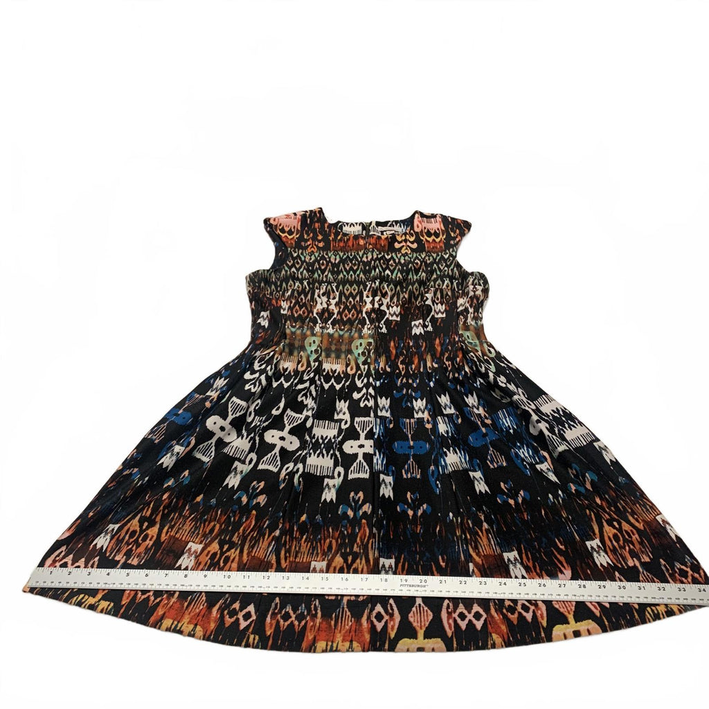 Vestido de verano sin mangas con estampado abstracto vibrante para mujer talla 14 de VTG db