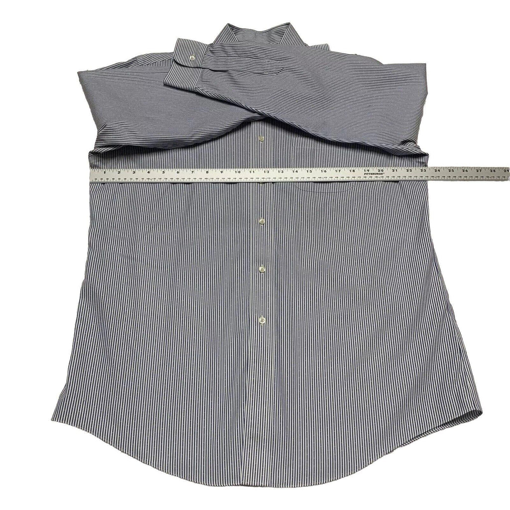 Camisa Brooks Brothers Regent para hombre, tallas 16 1/2 - 34, manga larga, rayas azules, sin planchado