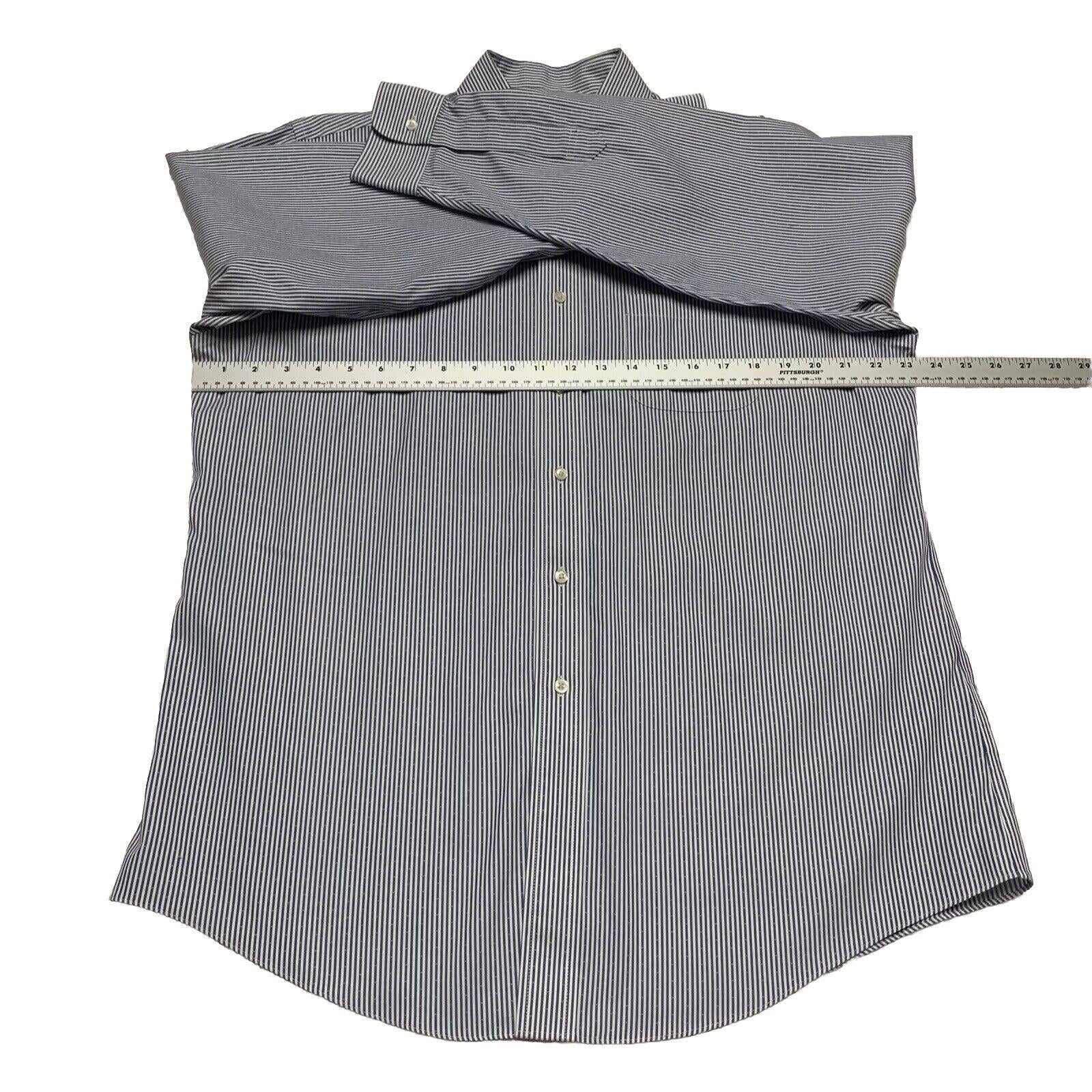 Camisa Brooks Brothers Regent para hombre, tallas 16 1/2 - 34, manga larga, rayas azules, sin planchado