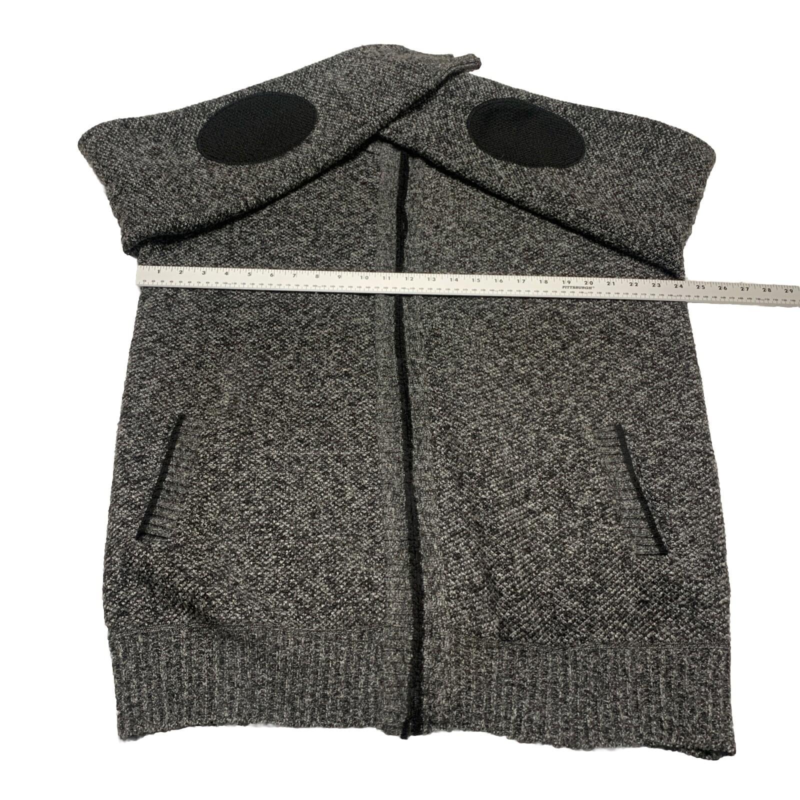 Cárdigan Alberto Cardinali para hombre XL, negro, gris, con cremallera completa, forro polar y coderas