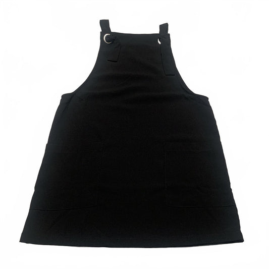 MNG Womens Sz 2 Black Overall  Sleeveless Dress Romper Pockets