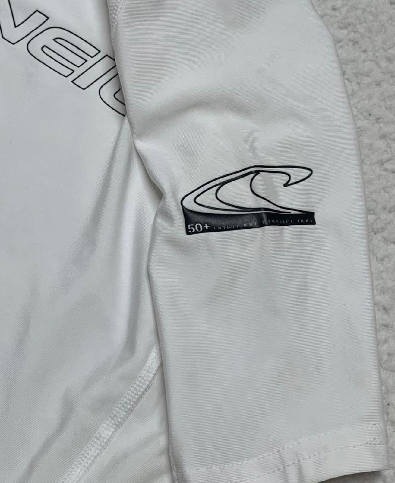 Traje de baño O'Neill Performance Fit para niños, talla 8, color blanco, con protección solar y contra erupciones UV