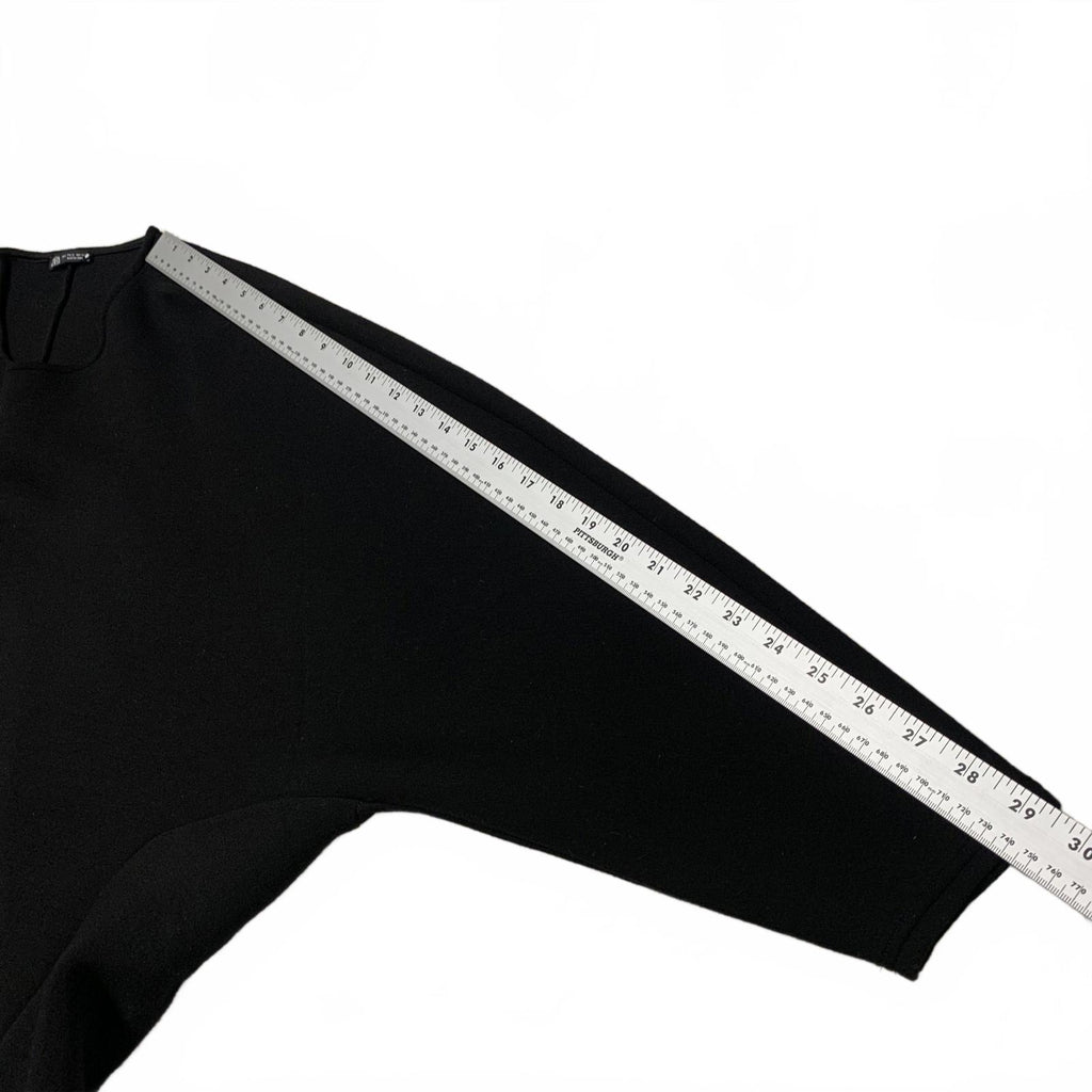 Sudadera corta negra extragrande para mujer de Zara