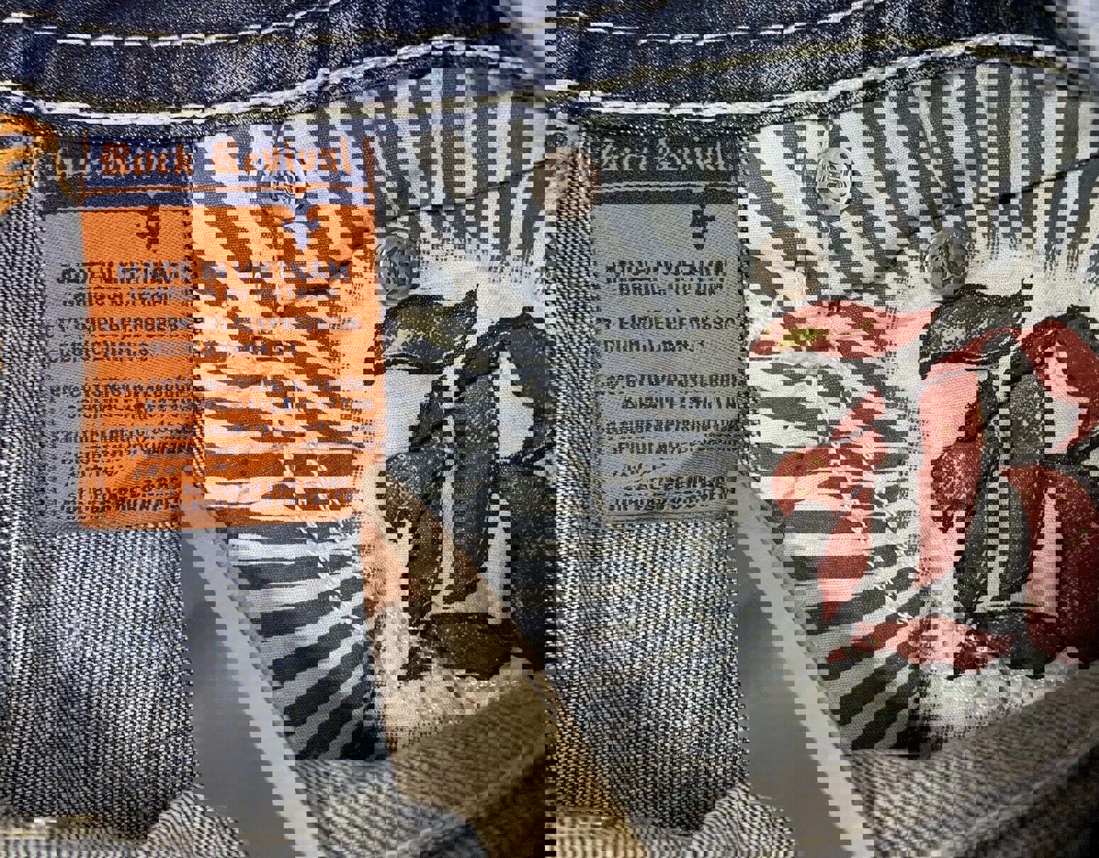 Vaqueros Rock Revival para mujer, talla 27, con bolsillo vaquero y puntadas llamativas