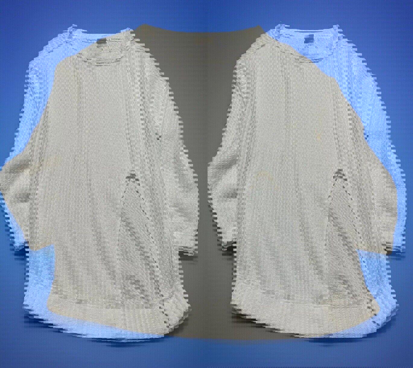 Out From Under UO Women XS  Ivory Oversized Waffle Knit Layering Top Slit
