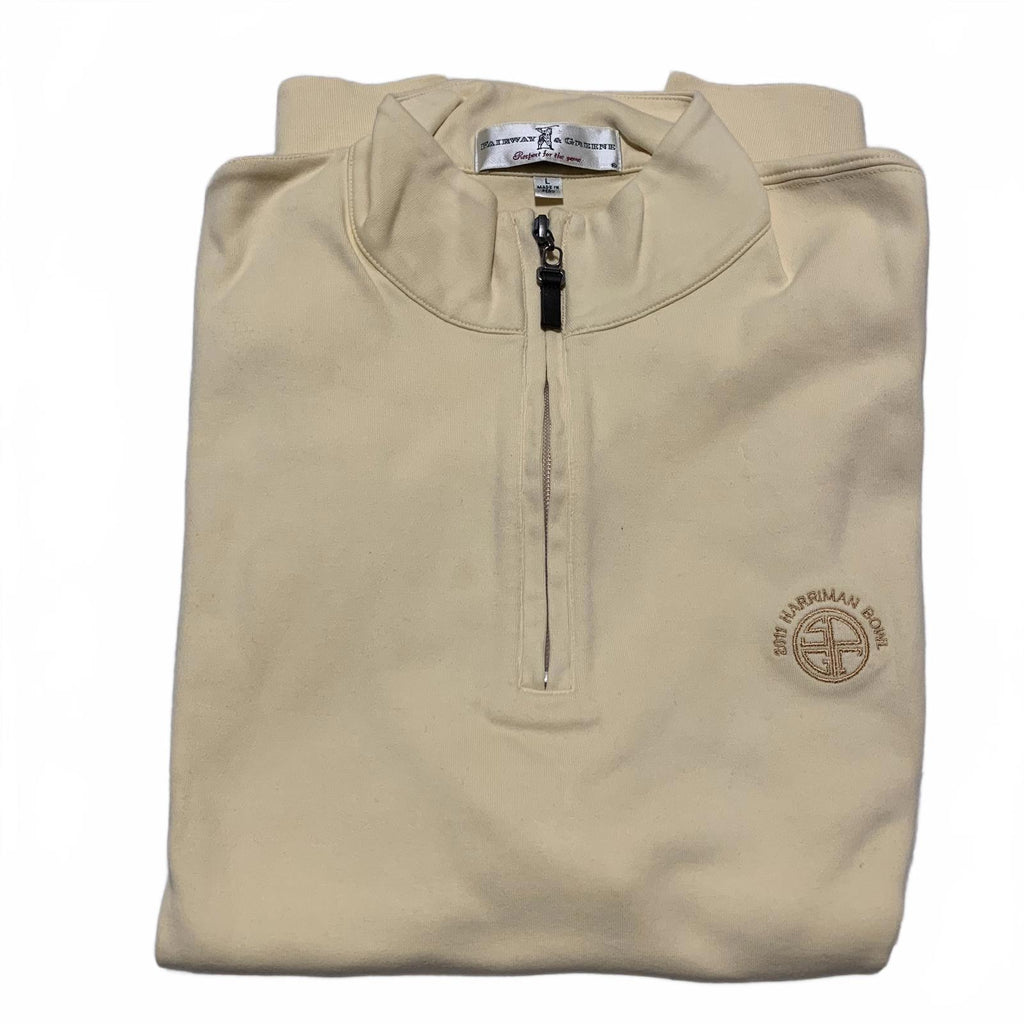 Fairway &amp; Greene Chaleco sin mangas beige amarillo talla L para hombre con cremallera de algodón Pima Perú