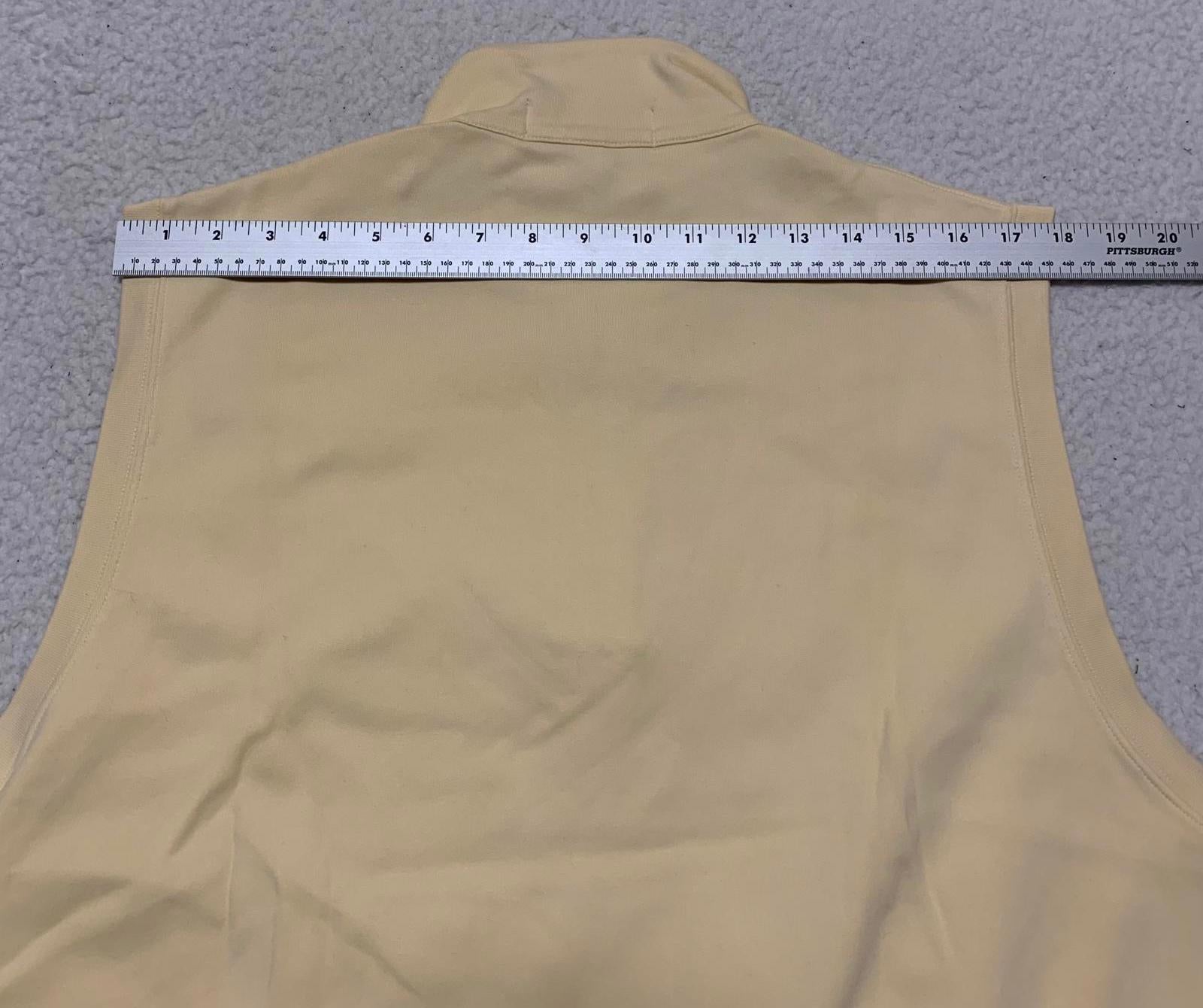 Fairway &amp; Greene Chaleco sin mangas beige amarillo talla L para hombre con cremallera de algodón Pima Perú