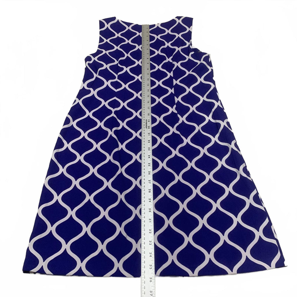 Vestido ALYX para mujer, talla 10, azul real, blanco, estampado, sin mangas