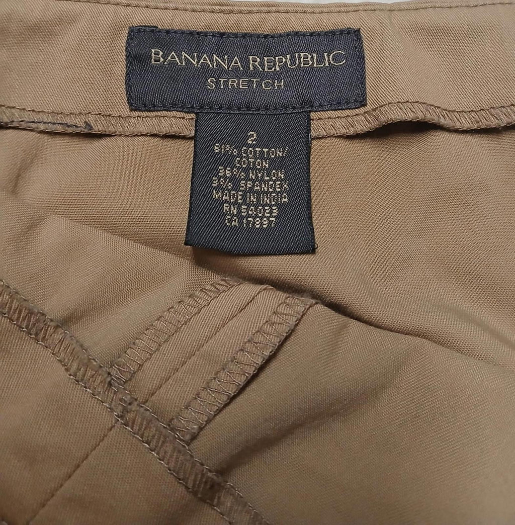 Minifalda elástica Banana Republic para mujer, talla 2, beige, ancho 28