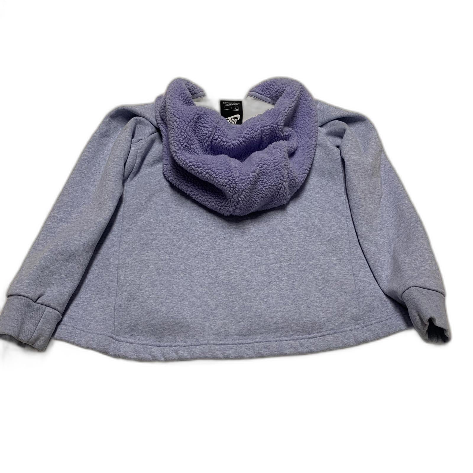 Sudadera con capucha y cremallera Nike para niña, color lavanda, talla grande