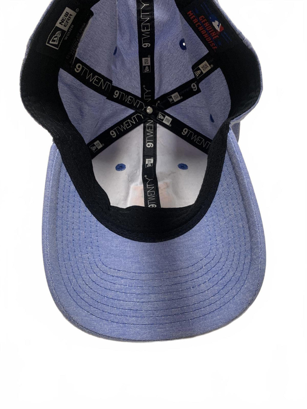 Gorra de béisbol New Era 9 Twenty New York Mets para mujer, estilo lino azul bebé