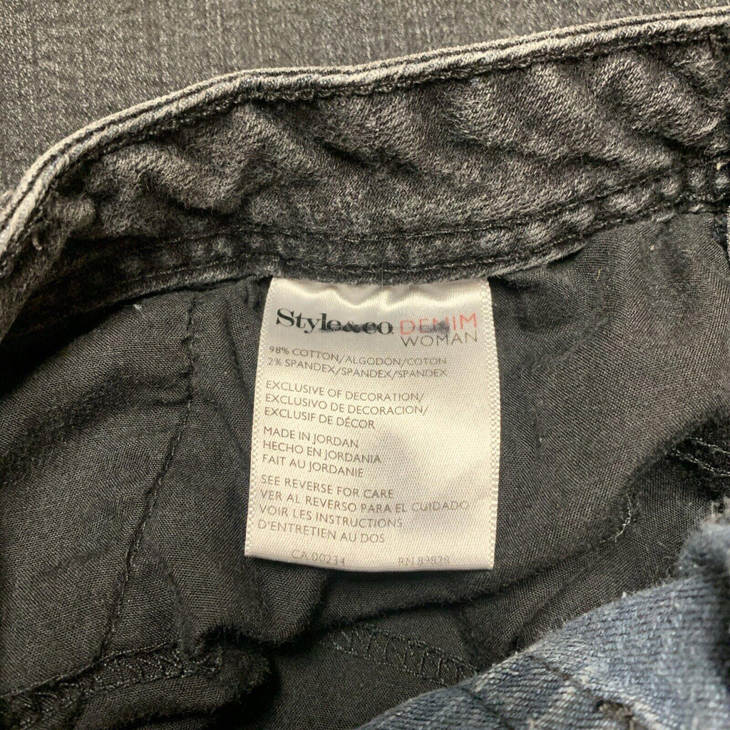 Jeans de tiro alto y control de abdomen de Style &amp; Co para mujer, talla 24W, color gris
