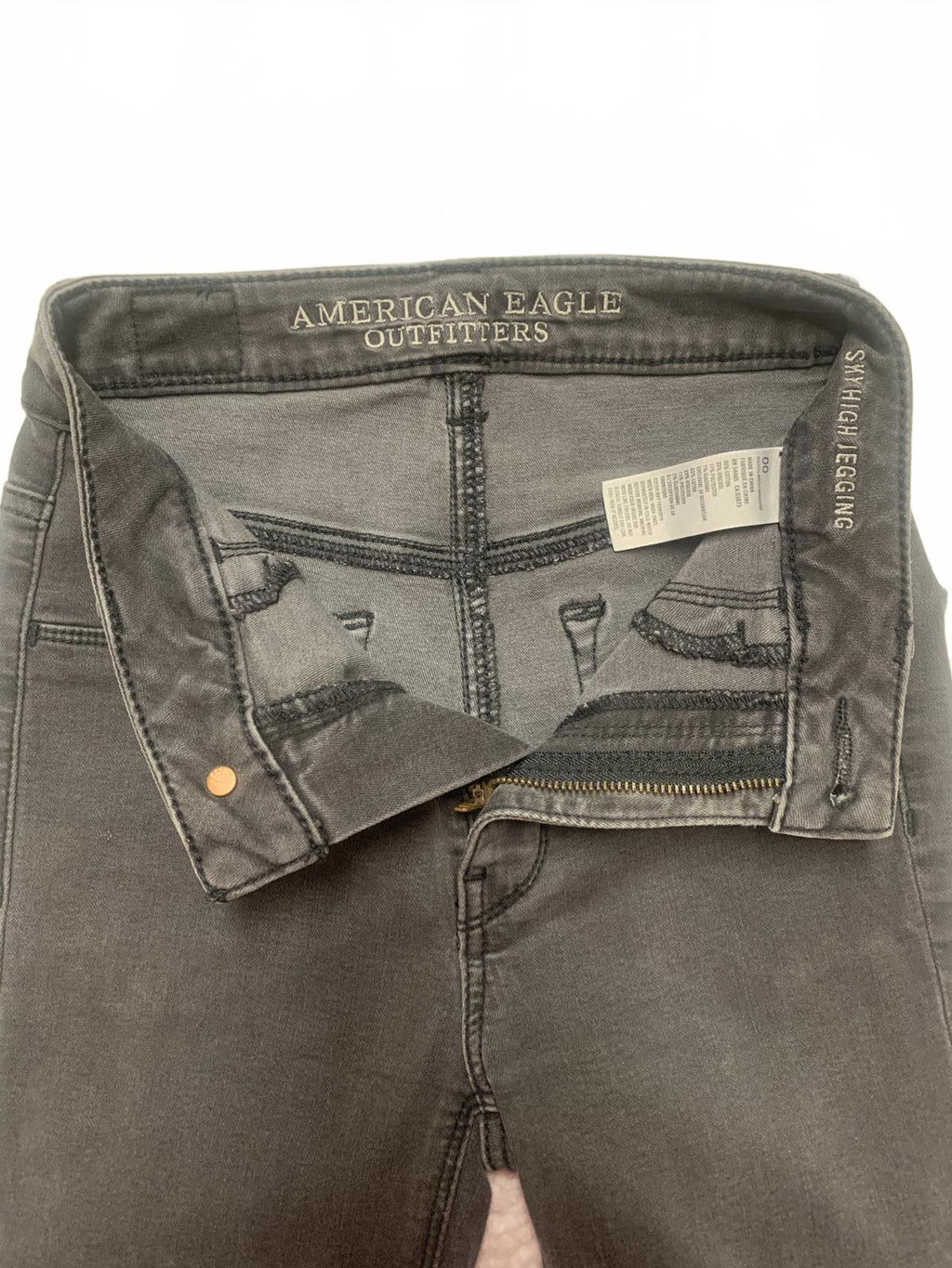 Vaqueros ajustados negros ajustados elásticos de 22 x 28 para mujer de American Eagle Outfitters, talla 00