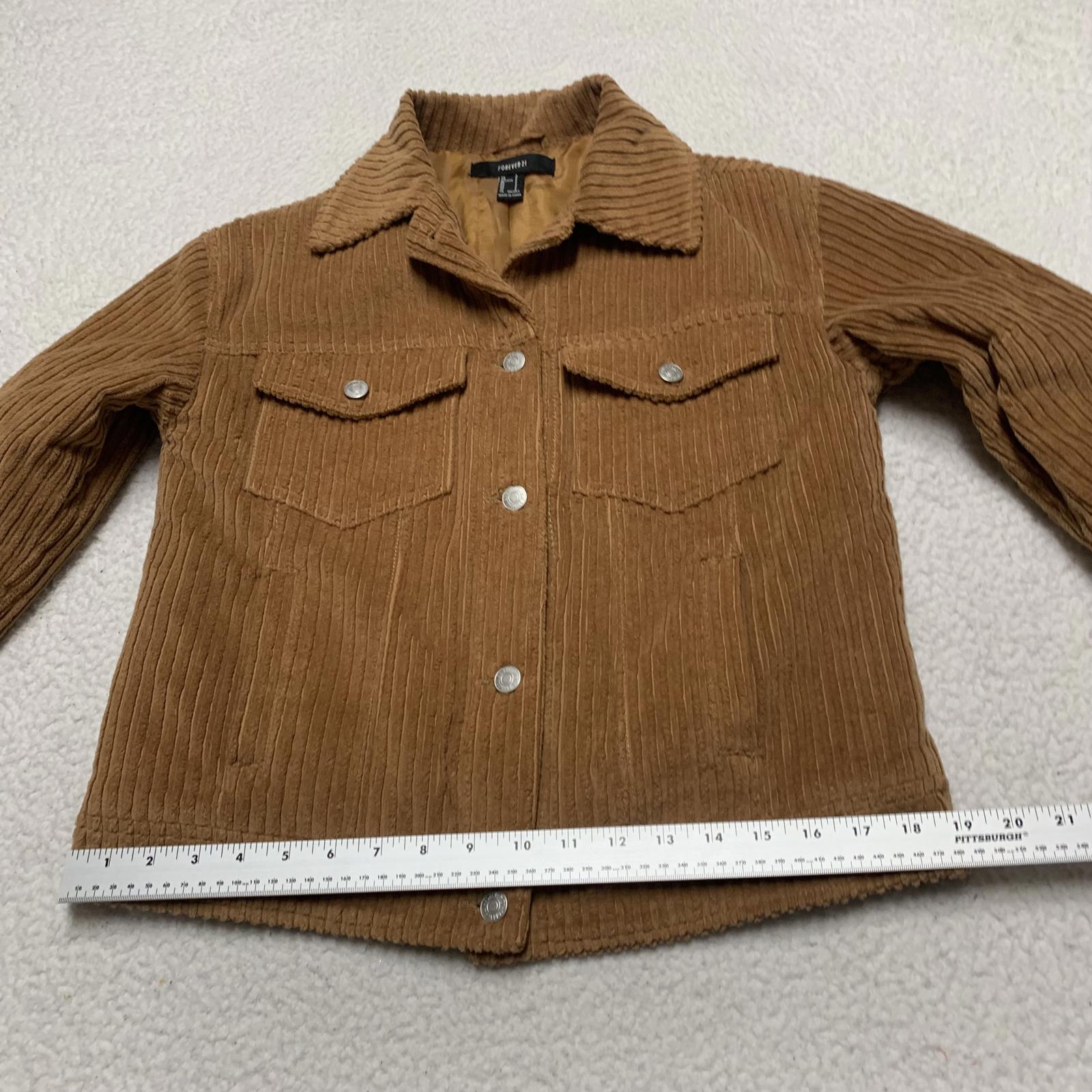 Forever 21 Women's Size Small Cognac Brown Corduroy Jacket