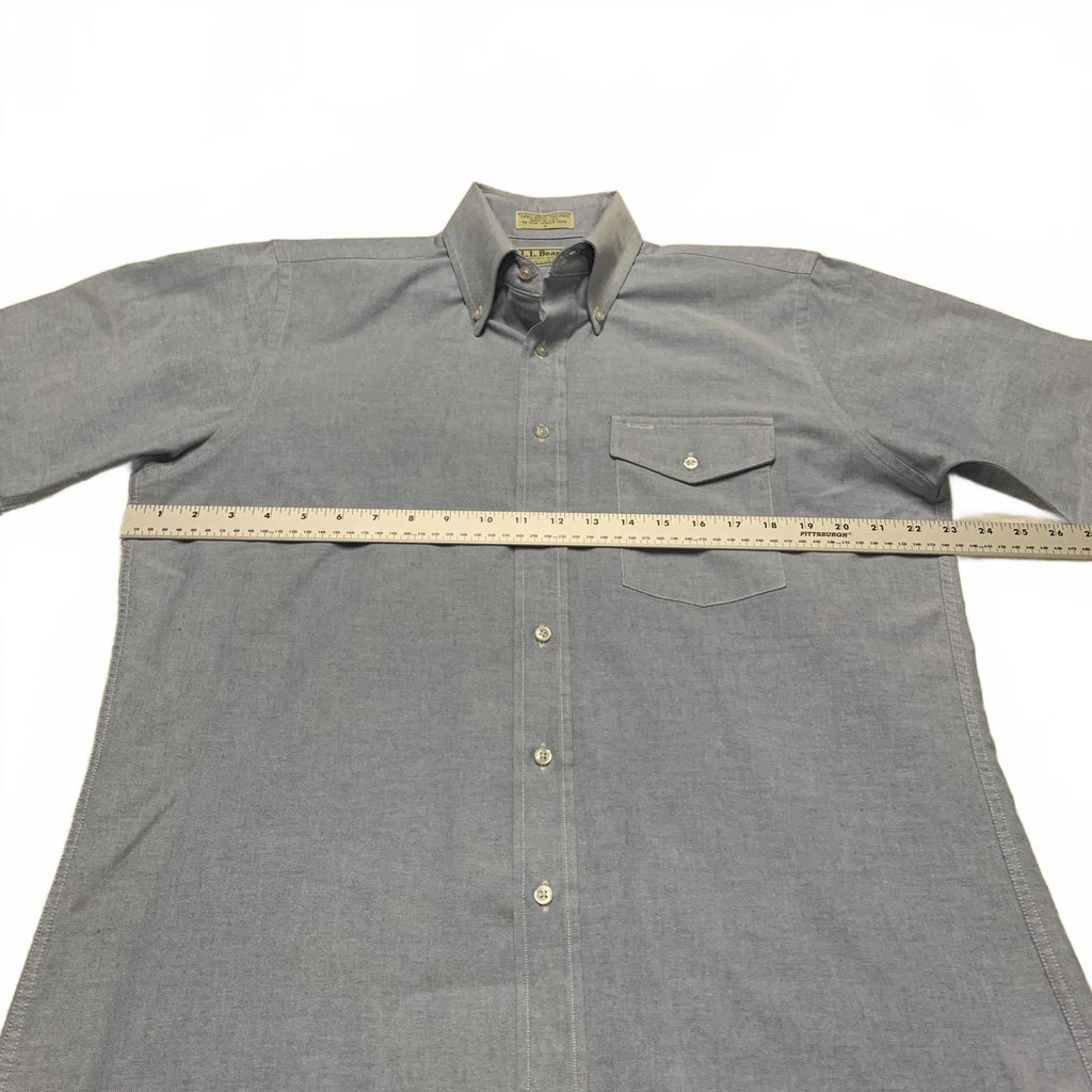 Camisa azul claro de manga corta con botones para hombre de LL Bean, talla 16/grande