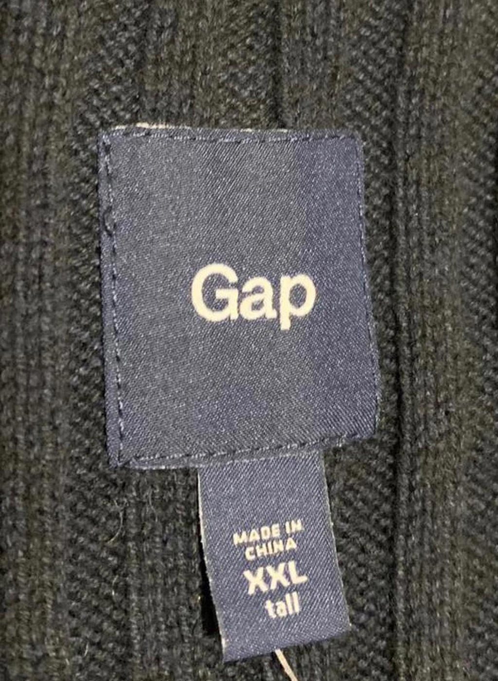 Suéter de punto acanalado negro de manga larga, talla XXL, para hombre de Gap, 100 % algodón, nuevo